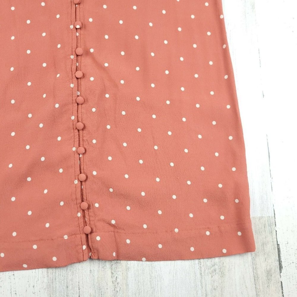 Madewell Heather Polka Dot Button Front Mini Swing Dress Orange Size XXS - Picture 5 of 10